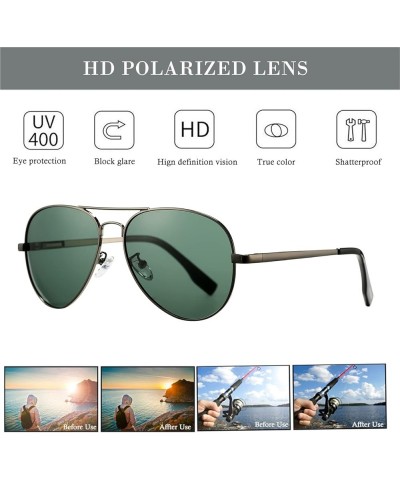 Polarized Aviator Sunglasses for Women Men Classic Metal Shades Mirror Lens 100% UV Blocking, 58mm A12 Gunmetal Frame/G15 Len...