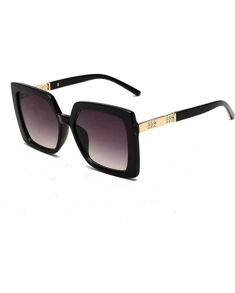 Jewel-Detail Frames Square Oversized Sunglasses for Women Black $31.74 Oversized