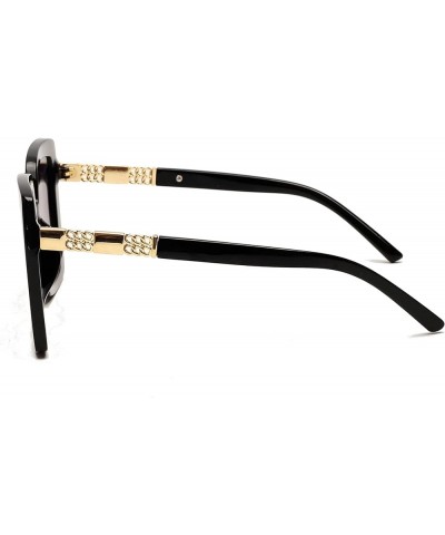 Jewel-Detail Frames Square Oversized Sunglasses for Women Black $31.74 Oversized