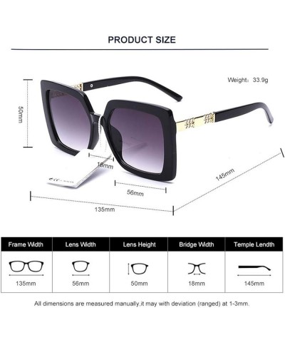 Jewel-Detail Frames Square Oversized Sunglasses for Women Black $31.74 Oversized