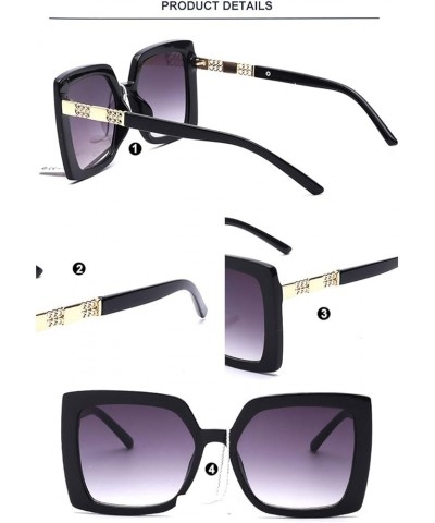 Jewel-Detail Frames Square Oversized Sunglasses for Women Black $31.74 Oversized