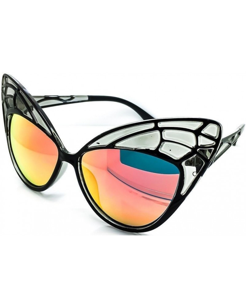 Sunglasses CAT EYE mod. BUTTERFLY - fashion woman EXTRAORDINARY vintage rockabilly Black / Red $13.62 Butterfly