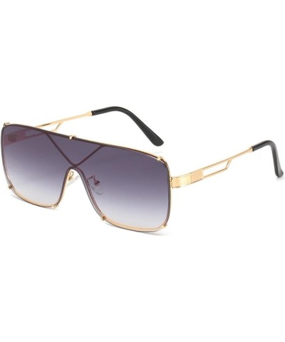 Metal Retro Large Frame Men and Women Sunglasses Sunshade Outdoor Vacation (Color : A, Size : Medium) Medium C $23.74 Designer