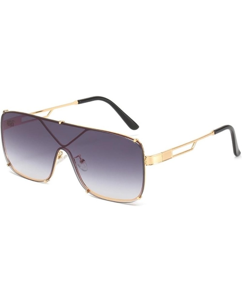 Metal Retro Large Frame Men and Women Sunglasses Sunshade Outdoor Vacation (Color : A, Size : Medium) Medium C $23.74 Designer