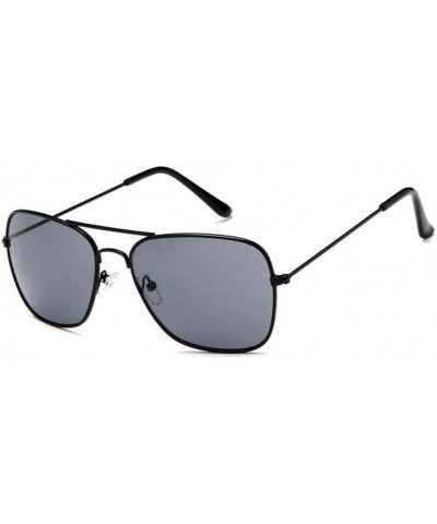 Vintage Classic Square Sunglasses Men Women Metal Frame Sun glasses Black/Grey $6.15 Square