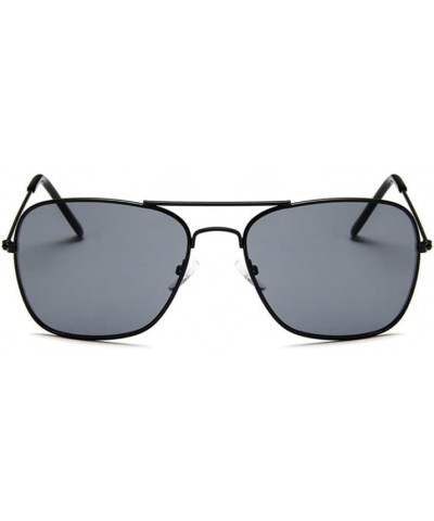 Vintage Classic Square Sunglasses Men Women Metal Frame Sun glasses Black/Grey $6.15 Square