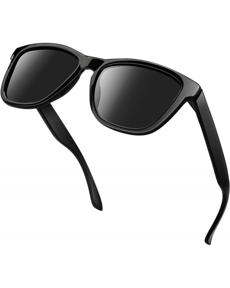 Polarized Sunglasses Men Women Retro Classic Designer Sun Glasses UV400 Protection 【a03】bright Black $8.54 Rimless