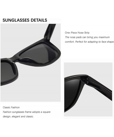 Polarized Sunglasses Men Women Retro Classic Designer Sun Glasses UV400 Protection 【a03】bright Black $8.54 Rimless