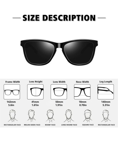 Polarized Sunglasses Men Women Retro Classic Designer Sun Glasses UV400 Protection 【a03】bright Black $8.54 Rimless