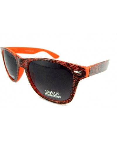 New Promotional Wayfarer Retro Sunglasses With Spring Temple - Black Lace Orange $7.27 Wayfarer