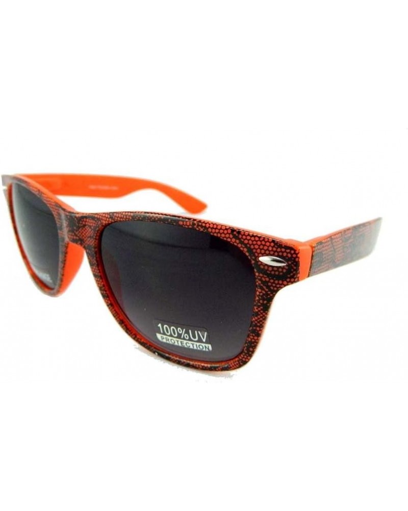 New Promotional Wayfarer Retro Sunglasses With Spring Temple - Black Lace Orange $7.27 Wayfarer