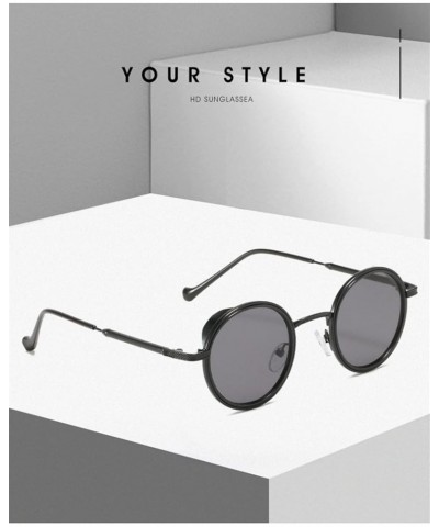 Metal Round Small Frame Cute Decorative Sunglasses for Men and Women (Color : F, Size : 1) 1A $15.70 Designer