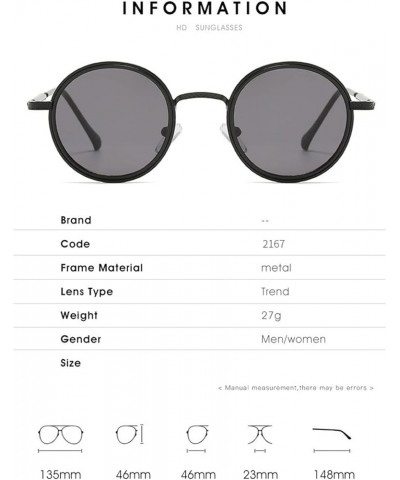 Metal Round Small Frame Cute Decorative Sunglasses for Men and Women (Color : F, Size : 1) 1A $15.70 Designer