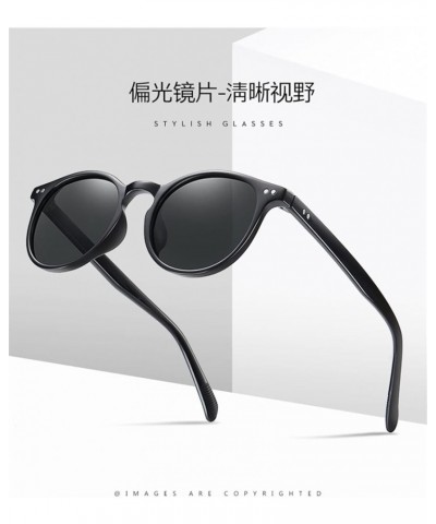 Retro Polarized Too Round Frame Sunglasses for Men and Women Outdoor Sun Shading Beach Driving Sunglasses (Color : C, Size : ...