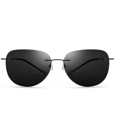 Polarized Sunglasses Men's and Women's Ultralight Rimless Titanium Glasses (Color : A, Size : Medium) Medium Titanium $23.98 ...