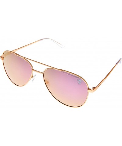 Bison Head Classic Aviators in XXL - Gold Frame/Rose Mirror Lens, Gold, XX-Large $30.66 Aviator