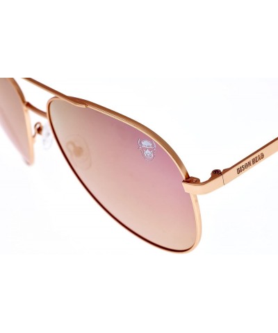 Bison Head Classic Aviators in XXL - Gold Frame/Rose Mirror Lens, Gold, XX-Large $30.66 Aviator