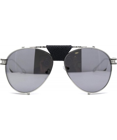 Unique Luxury Side Windbreak Visor Racer Officer Sunglasses Silver Mirror $9.98 Pilot