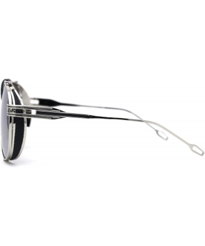 Unique Luxury Side Windbreak Visor Racer Officer Sunglasses Silver Mirror $9.98 Pilot