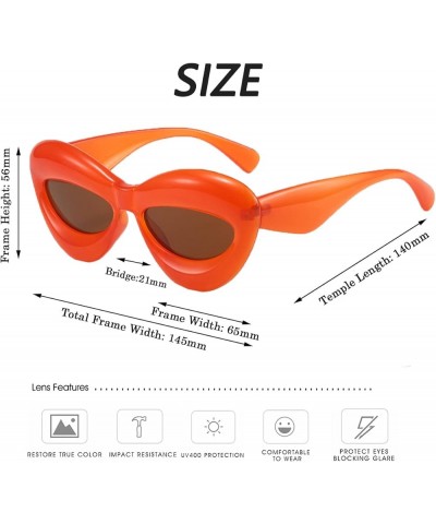 Sexy Lips Sunglasses For Women Fashion Thick Frame Cat Eye Sunglasses Candy Color Party Men Ladies Glasses Orange $8.60 Cat Eye