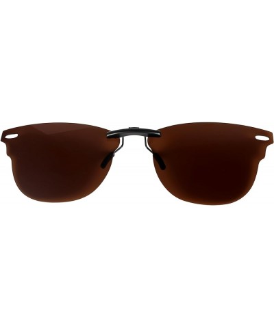 Polarized CLIP-ON Sunglasses for Ray-Ban Clubmaster RB5154 (RX5154) 51-21-145 Brown $17.01 Designer