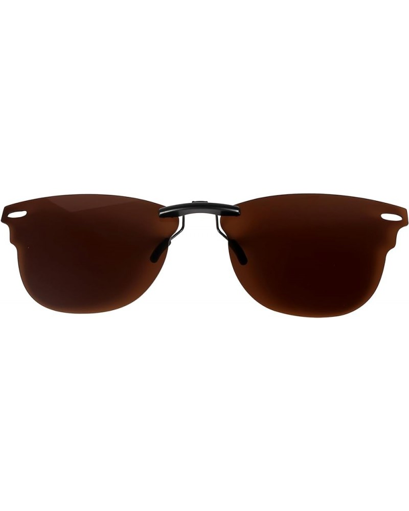 Polarized CLIP-ON Sunglasses for Ray-Ban Clubmaster RB5154 (RX5154) 51-21-145 Brown $17.01 Designer