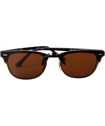 Polarized CLIP-ON Sunglasses for Ray-Ban Clubmaster RB5154 (RX5154) 51-21-145 Brown $17.01 Designer