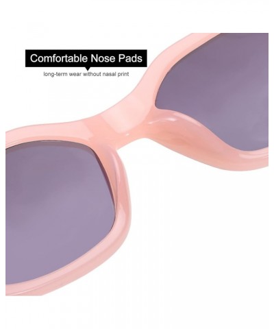 Irregular Sunglasses for Women Men,Vintage Shades Thick Frame Sun Glasses with Metal Rose Design on the Temples Pink $5.00 Ri...