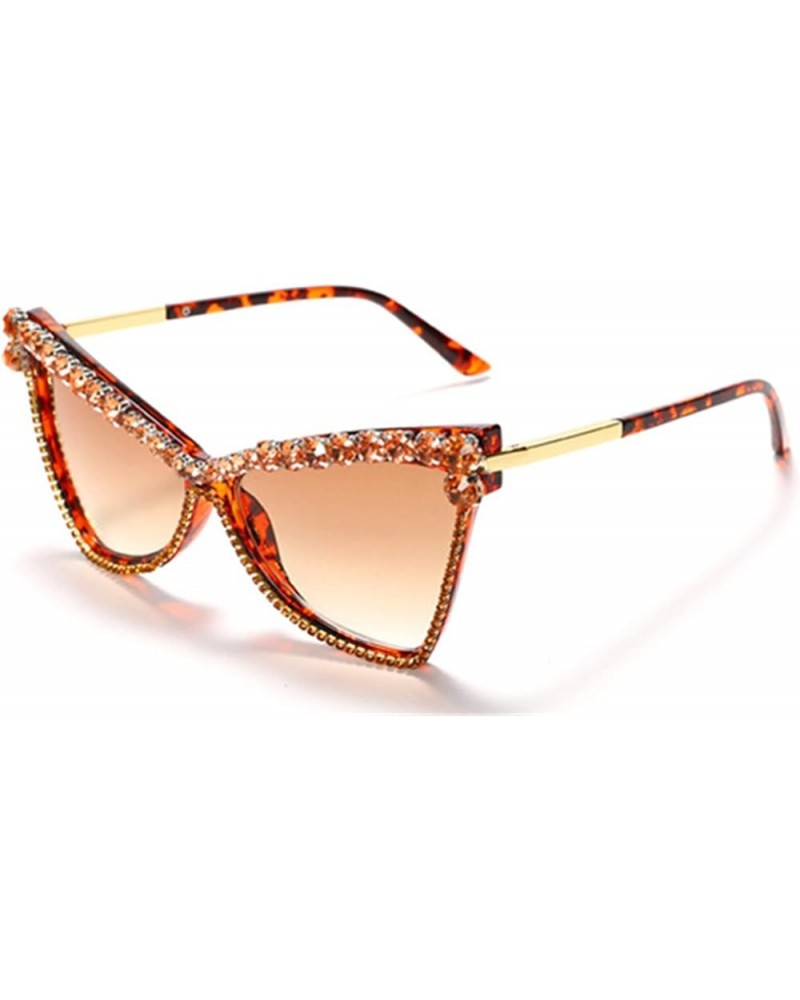 Sparkling Crystal Statement Oversized Bling Rhinestone Eyewear Sunglasses Leopard $11.01 Oversized