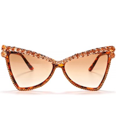 Sparkling Crystal Statement Oversized Bling Rhinestone Eyewear Sunglasses Leopard $11.01 Oversized